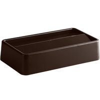 Carlisle 34202469 Trimline Brown Slim Rectangular Trash Can Swing Top Lid