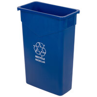 Carlisle 342023REC14 Trimline 23 Gallon Blue Slim Rectangular Recycle Bin