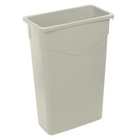 Carlisle 34202306 Trimline 23 Gallon Beige Slim Rectangular Trash Can