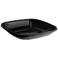 Fineline 15032L-BK Super Bowl Plus 32 oz. Black Wide Square PET Plastic Bowl - 150/Case