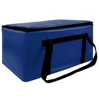 Sterno Royal Blue Customizable Space Saver Catering XL Insulated Food Carrier, 16" x 24" x 17 3/4" - Holds 4 Full Size Food Pans