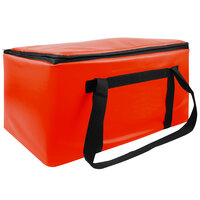 Sterno Red Customizable Space Saver Catering Large Insulated Food Carrier, 16" x 24" x 14" - Holds 3 Full Size or 6 Half Size Food Pans