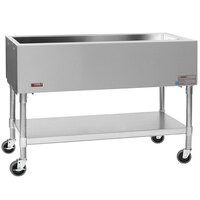 Eagle Group PCP-3 48" Mobile Ice-Cooled Cold Food Table with Galvanized Undershelf and Open Base