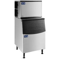 Avantco Ice KMC-500-B3H 30" Air Cooled Modular Half Cube Ice Machine with Bin - 500 lb.