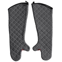 San Jamar 800FG24-BK 24" Bestguard Gray Oven Mitts with WebGuard™ Plus Protection