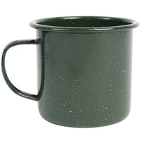 Crow Canyon Home K11GRN Stinson 12 oz. Forest Green Speckle Enamelware Mug