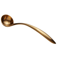 Bon Chef 9462GM 1 oz. Gold Matte Stainless Steel Serving Ladle with Hollow Cool Handle