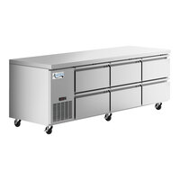 Avantco 93" Stainless Steel Six Drawer Extra Deep Undercounter Refrigerator