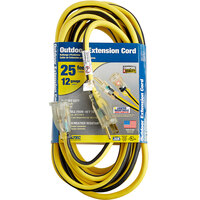 Voltec 05-00364 25' Yellow/Black 12/3 3-Conductor SJTW Extension Cord - 300V