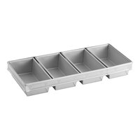 Baker's Lane 1 lb. 4-Strap Glazed Aluminized Steel Bread Loaf Pan - 9" x 4 1/2" x 2 3/4"