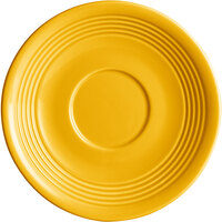 Acopa Capri 6" Mango Orange Stoneware Saucer - 36/Case