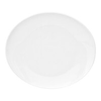 Front of the House Ellipse 6 1/2" x 5 1/2" White Oval Porcelain Coupe Plate - 12/Case