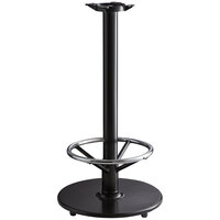 Lancaster Table & Seating Cast Iron 22" Bar Height Table Base with 17 1/4" Foot Rest and Self-Leveling Feet