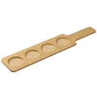 Tomlinson 1025034 16 1/2" x 3 1/2" Richlite Wood Fiber 4-Hole Natural Flight Paddle