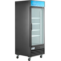 Avantco GDC-24F-HC 31" Black Customizable Swing Glass Door Merchandiser Freezer with LED Lighting