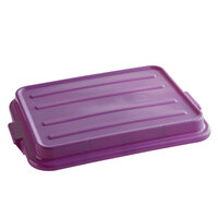 Vollrath 1500-C80 Traex® Color-Mate Purple Allergen-Free Raised Snap-On Bus Tub / Food Storage Box Lid - 20" x 15" x 2"