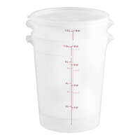 Cambro 8 Qt. Translucent Round Polypropylene Food Storage Container and Lid - 2/Pack