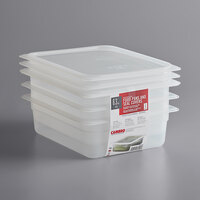 Cambro 24PPSW3190 1/2 Size 4" Deep Translucent Polypropylene Food Pan with Seal Cover - 3/Pack