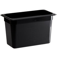 Vigor 1/3 Size Black Polycarbonate Food Pan - 8" Deep