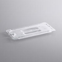 Vigor 1/3 Size Clear Polycarbonate Food Pan Lid with Notch and Handle