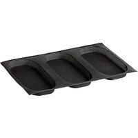 Sasa Demarle Flexipan® Air SF-2161 Silicone 3 Compartment Rectangular Bread Mold - 9 9/16" x 4" x 3/4" Cavities