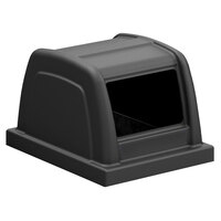 Commercial Zone 727401 ArchTec Parkview 25 Gallon Black Rectangular Trash Can Lid with Decal