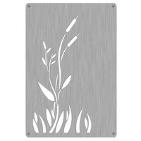 Commercial Zone 725529 Stainless Steel Replacement Panels with Cattail Design for 42 Gallon Waste and Recycling Containers - 4/Pack