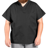 Uncommon Chef 6000 Black Customizable Short Sleeve V-Neck Cook Shirt - 5XL
