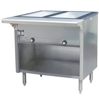 Eagle Group HT2OB Natural Gas Steam Table with Enclosed Base 7000 BTU - Two Pan - Open Well