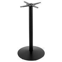 Holland Bar Stool OD214-2236 22" Round Black Steel Outdoor / Indoor Counter Height Table Base with Cast Iron Foot