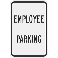 Lavex "Employee Parking" Engineer-Grade Reflective Black Aluminum Sign - 12" x 18"
