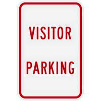 Lavex "Visitor Parking" Engineer-Grade Reflective Red Aluminum Sign - 12" x 18"