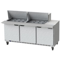 Beverage-Air SPE72HC-24M 72" 3 Door Mega Top Refrigerated Sandwich Prep Table