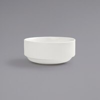 Front of the House DBO052BEP23 Catalyst Monaco 18 oz. European White Round Stackable Porcelain Bowl - 12/Case