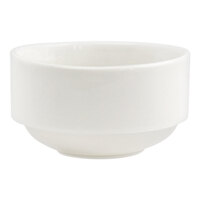 Front of the House Catalyst 9 oz. European White Round Stackable Porcelain Bouillon - 12/Case