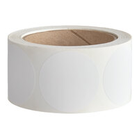 Lavex 2" White Gloss Paper Permanent Round Inventory Label - 500/Roll