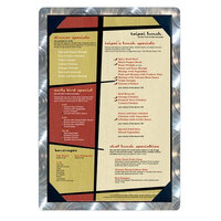 Menu Solutions ALSIN46-PIX Alumitique 4" x 6" Single Panel Swirl Aluminum Menu Board with Picture Corners