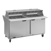 Beverage-Air SPE60HC-24M-DS Elite Series 60" 2 Door Mega Top Dual Sided Refrigerated Sandwich Prep Table