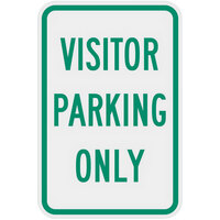 Lavex "Visitor Parking Only" High Intensity Prismatic Reflective Green Aluminum Sign - 12" x 18"