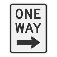 Lavex Right Arrow "One Way" High Intensity Prismatic Reflective Black Aluminum Sign - 12" x 18"