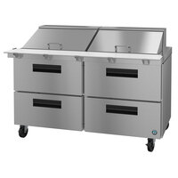 Hoshizaki SR60A-24MD4 60" 4 Drawer Mega Top Stainless Steel Refrigerated Sandwich Prep Table