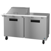 Hoshizaki SR60A-12M 60" 2 Door Mega Top Stainless Steel Refrigerated Sandwich Prep Table