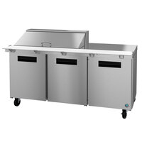 Hoshizaki SR72A-18M 72" 3 Door Mega Top Stainless Steel Refrigerated Sandwich Prep Table