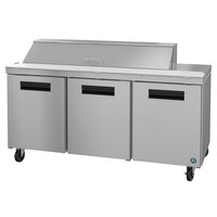 Hoshizaki SR72A-16 72" 3 Door Stainless Steel Refrigerated Sandwich Prep Table