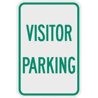 Lavex "Visitor Parking" High Intensity Prismatic Reflective Green Aluminum Sign - 12" x 18"