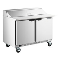 Beverage-Air SPE60HC-16C Elite Series 60" 2 Door Cutting Top Refrigerated Sandwich Prep Table with 17" Deep Cutting Board