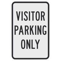 Lavex "Visitor Parking Only" High Intensity Prismatic Reflective Black Aluminum Sign - 12" x 18"