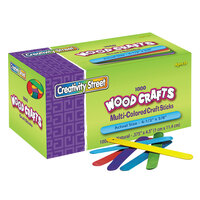 Creativity Street 377502 Chenille Kraft 4 1/2" x 3/8" Assorted Color Wood Craft Sticks   - 1,000/Box