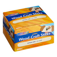 Creativity Street 377601 Chenille Kraft 6" x 3/4" Natural Jumbo Wood Craft Sticks - 500/Box