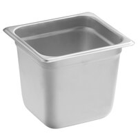 Carlisle 607166 DuraPan 1/6 Size 6" Deep Anti-Jam Stainless Steel Steam Table / Hotel Pan - 24 Gauge